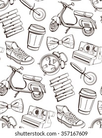 Seamless pattern for coffee shop or pizzeria