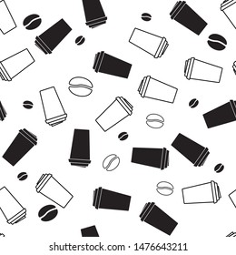 Seamless pattern with Coffee and Tea Icons. Vector stock illustration, EPS 10.