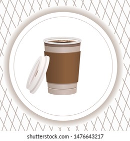 Seamless pattern with Coffee and Tea Icons. Vector stock illustration, EPS 10.