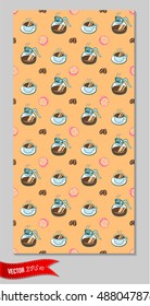 Seamless pattern, coffee, vector graphics. European breakfast. Lightweight design for your creativity.