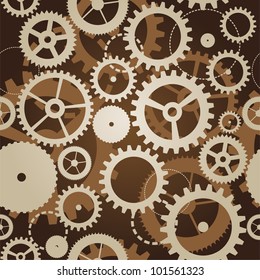 seamless pattern with cogs and gears - vector illustration