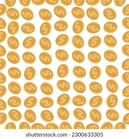 Patrón sin inconvenientes con lluvia de monedas.wallpaper.ilustración vectorial