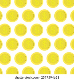 Seamless pattern of coins. Financial background. Investment, profit, investing concept.