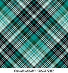Seamless pattern in cold green and black colors for plaid, fabric, textile, clothes, tablecloth and other things. Vector image. 2
