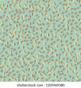 Seamless pattern from cold leaves.  Soft colors. Floral cute background for fabric, cloth design, book covers, manufacturing, wallpapers, print, gift wrap and scrapbooking.
