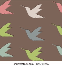 Seamless pattern with Colibri birds , Hummingbird