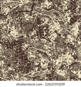 Seamless pattern with collage of letters with handwritten text and pieces of geographical maps. Grunge Texture. Vector background in retro style with imitated text. Suitable for wallpaper design