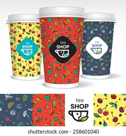 Seamless pattern Collection. Design element for tea package or label. Vector.