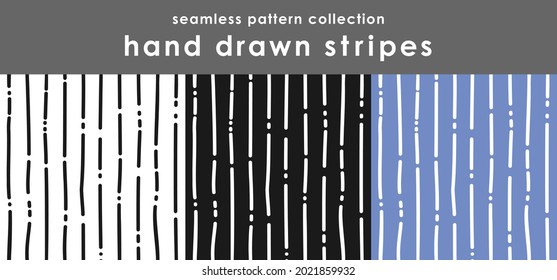 seamless pattern collection of hand drawn stripes