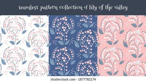 seamless pattern collection of lily of the valley