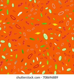 Seamless Pattern Collection mix of fresh sliced vegetable, organic healthy food for cooking background vector illustration