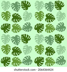 Seamless Pattern Collection - Patterns with leaf motifs on a green background add a natural impression