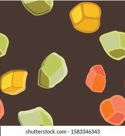 Seamless pattern with collection of traditional Christmas dried fruits. Cute endless background New year and Christmas. Vector illustration.