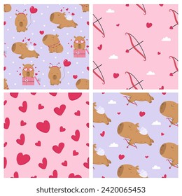 Seamless pattern collection for Valentines day