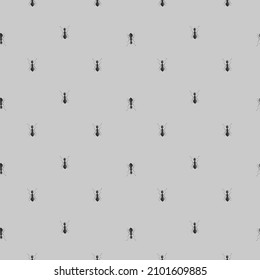 Seamless pattern colony ants on gray background. Vector insects template in flat style for any purpose. Modern animals texture for fabric, wrapping paper, wallpaper, tissue, illustration.