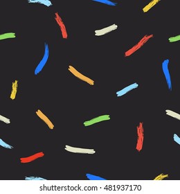  seamless pattern color abstract grunge ink strokes vector. Paint brush colorful strokes background.