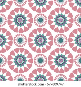 Seamless pattern with the color abstract shape. Vector illustration can be used for textile, fashion design and other