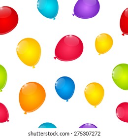 Seamless pattern with color balloons