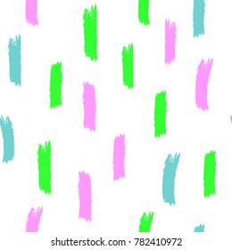 Seamless pattern with color brush strokes. Grunge, sketch, watercolor, brushstrokes. Modern vector illustration.