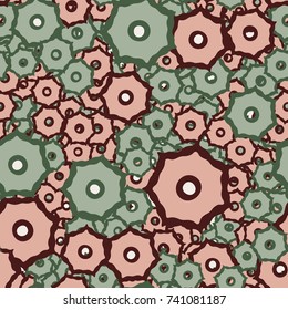 Seamless pattern. Color careless seven-sided figures. Funny camouflage.