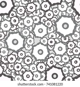 Seamless pattern. Color careless seven-sided figures. Funny camouflage.