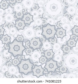 Seamless pattern. Color careless seven-sided figures. Funny camouflage.