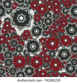 Seamless pattern. Color careless seven-sided figures. Funny camouflage.