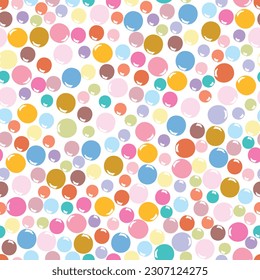 Seamless pattern with color circles. Polka dot.