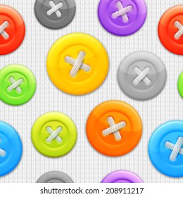 Seamless pattern of color clothing buttons.