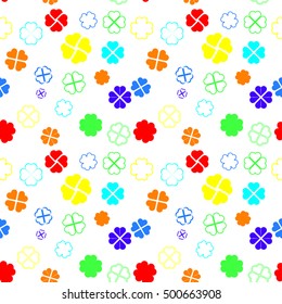 Seamless pattern with color clovers. Background for St.Patrick's day design
