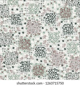 Seamless pattern. Color composition of the pillow elements. Background from a convex lattice.