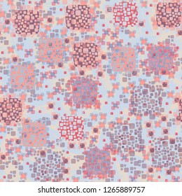 Seamless pattern. Color composition of the pillow elements. Background consisting of lines and brush strokes.