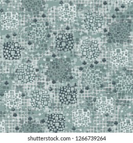 Seamless pattern. Color composition of the pillow elements. Background consisting of circular brush strokes and squares.