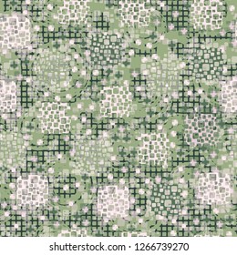 Seamless pattern. Color composition of the pillow elements. Background consisting of circular brush strokes and squares.