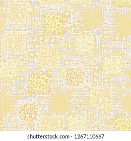 Seamless pattern. Color composition of the pillow elements. Background consisting of pseudo-relief wavy lines.