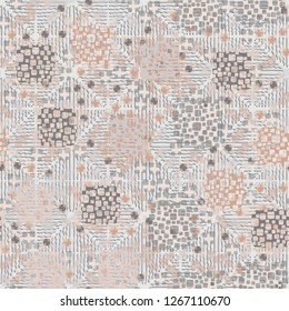 Seamless pattern. Color composition of the pillow elements. Background consisting of pseudo-relief wavy lines.