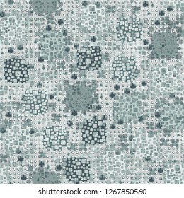 Seamless pattern. Color composition of the pillow elements. Background consisting of stars and circles.