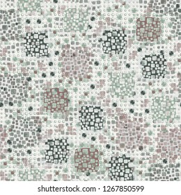 Seamless pattern. Color composition of the pillow elements. Background consisting of stars and circles.