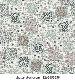 Seamless pattern. Color composition of the pillow elements. Background consisting of pseudoconvex squares.