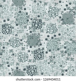 Seamless pattern. Color composition of the pillow elements. Background consisting of square suns.