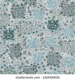 Seamless pattern. Color composition of the pillow elements. Background consisting of square suns.