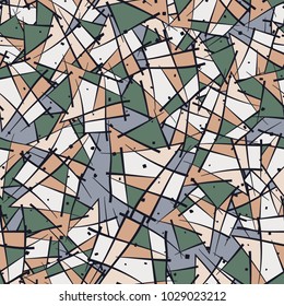 Seamless pattern. Color crooked. Marble chips. Stone cut. Chaos. Fashionable camouflage.