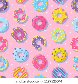 Seamless pattern with color donuts