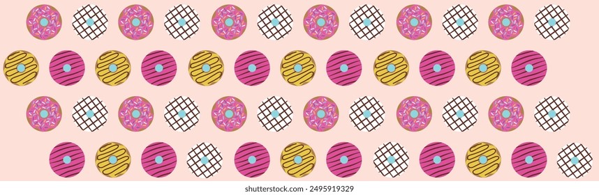 Seamless pattern with color donuts for foil design