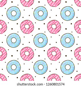 Seamless pattern with color donuts for Your design