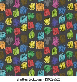 Seamless pattern with color doodles
