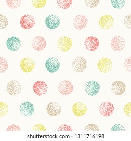 Seamless pattern with color dotted circles