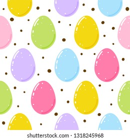Seamless pattern with color Easter eggs