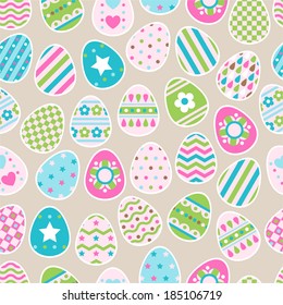 Seamless pattern of color easter eggs 