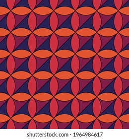 Seamless pattern. Color figures ornament. Ovals and triangles backdrop. Ethnic motif. Patchwork wallpaper. Geometric background. Digital paper for textile print, web designing. Vector.
